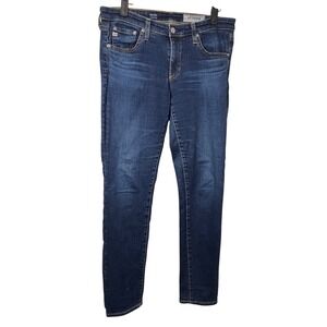 AG Adriano Goldschmied The Stilt Cigarette Leg Jeans Dark Wash Size 29 Whiskered